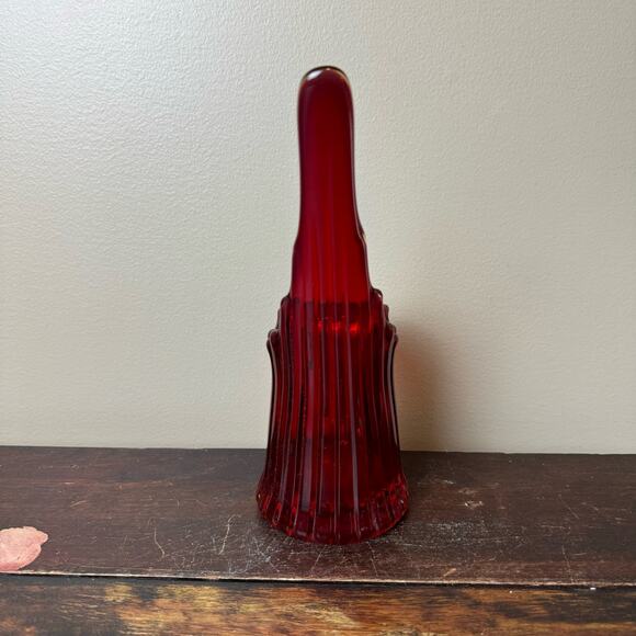 Fostoria Heirloom Amberina Ribbed Pitcher Ewer Vase Vintage MCM 10" tall - Picture 4 of 10